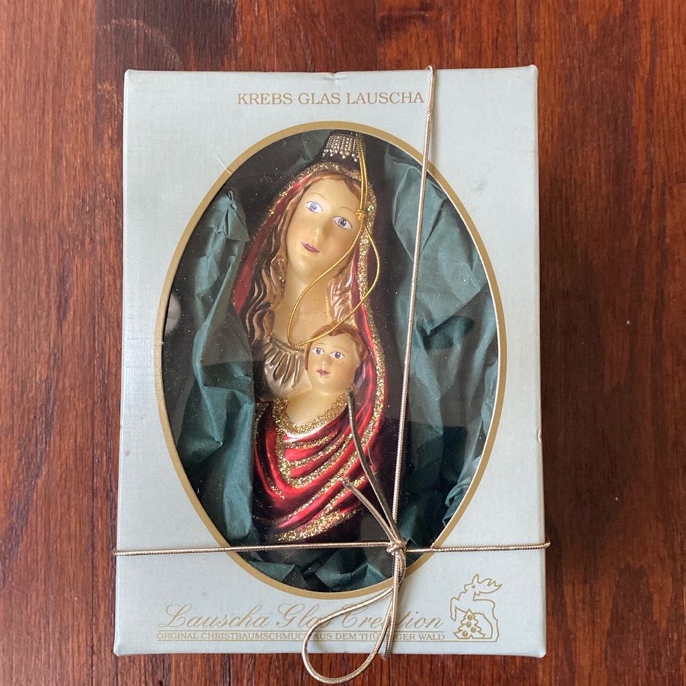 Lauscha Glas creation krebs glas lauscha sixtinian madonna w/ child Germany